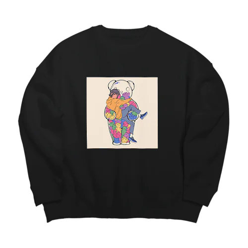 くまちゃんのぬいぐるみ Big Crew Neck Sweatshirt