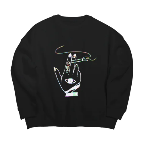 受眼喫煙 Big Crew Neck Sweatshirt