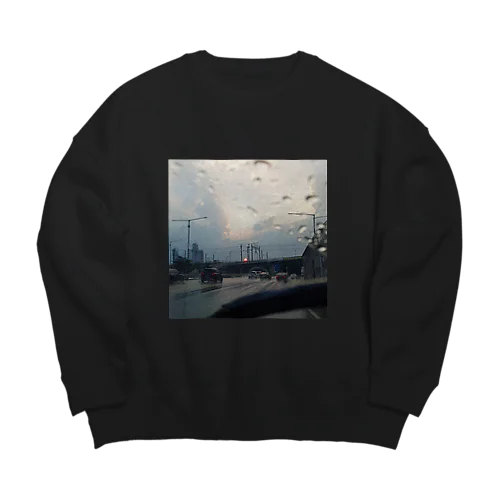 rain road Big Crew Neck Sweatshirt