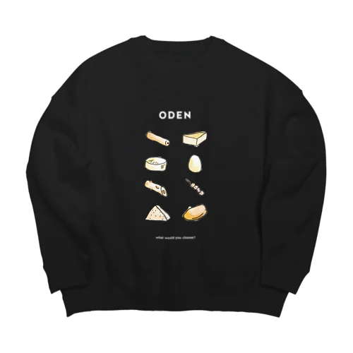 おでんのビッグシルエットスウェット（白文字） Big Crew Neck Sweatshirt