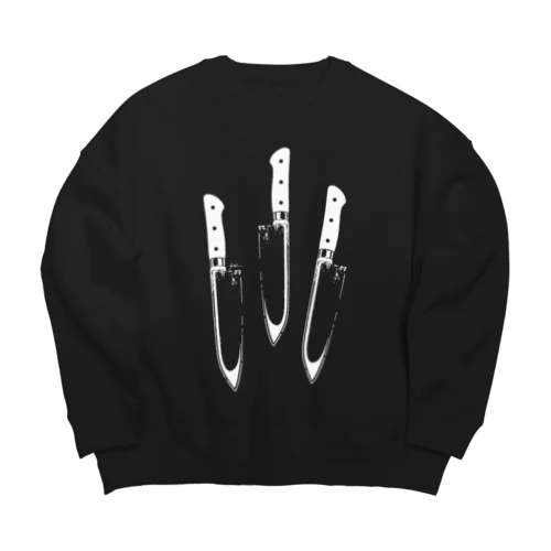 count-White line Big Crew Neck Sweatshirt