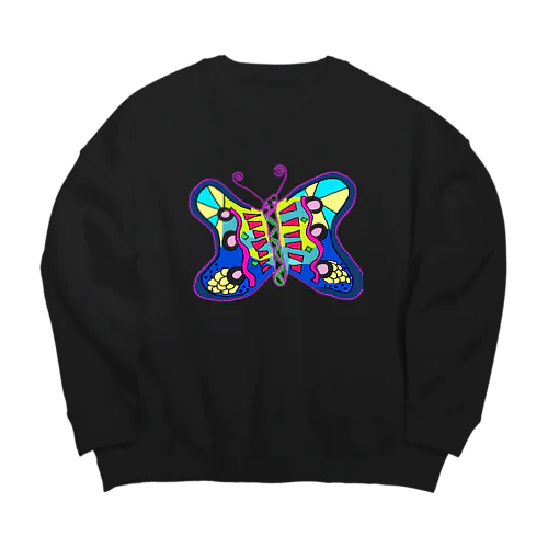 カラフルチョウチョ Big Crew Neck Sweatshirt