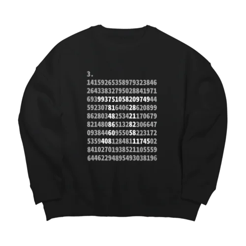 円周率（濃色用） Big Crew Neck Sweatshirt