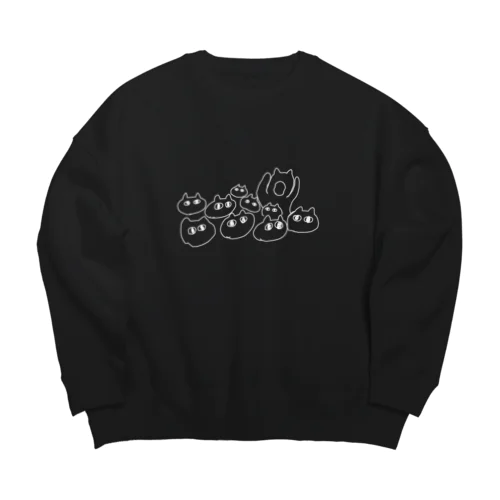 にゃんこのさけび Big Crew Neck Sweatshirt