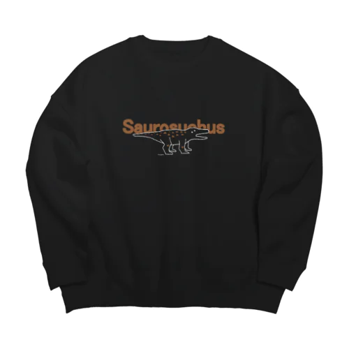 サウロスクス黒 Big Crew Neck Sweatshirt