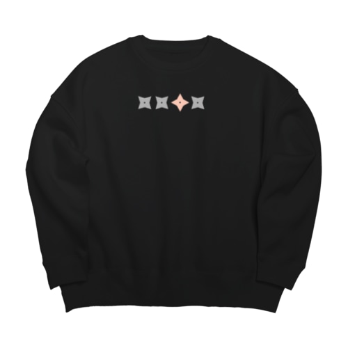 手裏剣　灰桃 Big Crew Neck Sweatshirt