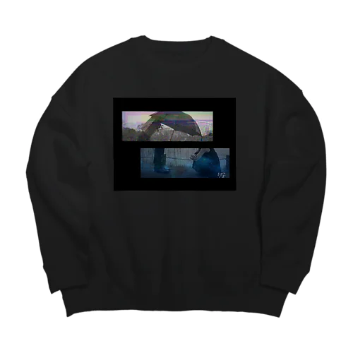 傘、さしてあげる Big Crew Neck Sweatshirt