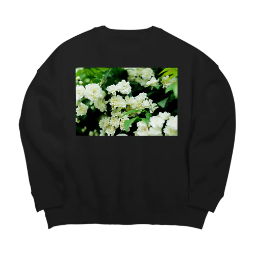 FLOWERS-しろ- Big Crew Neck Sweatshirt