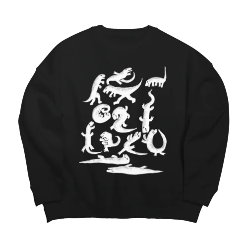 ダイナソーズ　ホワイト Big Crew Neck Sweatshirt