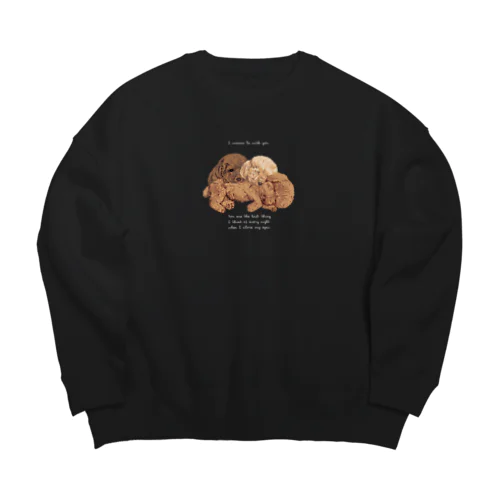 🐩puppy toypoodle文字White ver. Big Crew Neck Sweatshirt