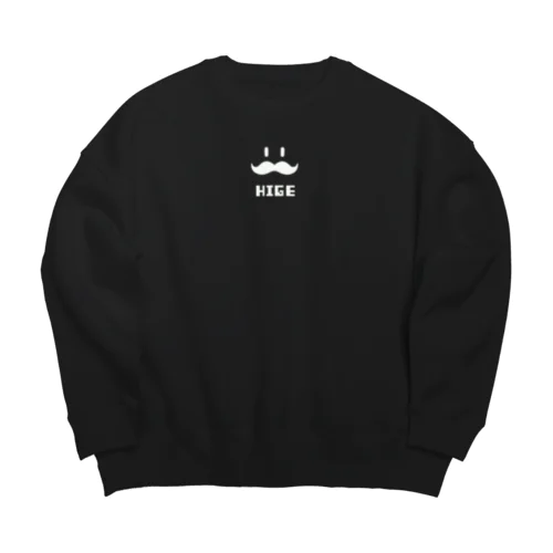 ヒゲHIGE（白抜き） Big Crew Neck Sweatshirt