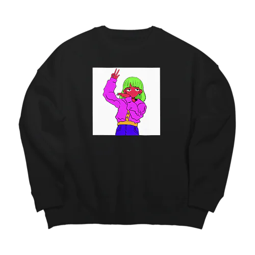 ぴーすぴんく Big Crew Neck Sweatshirt