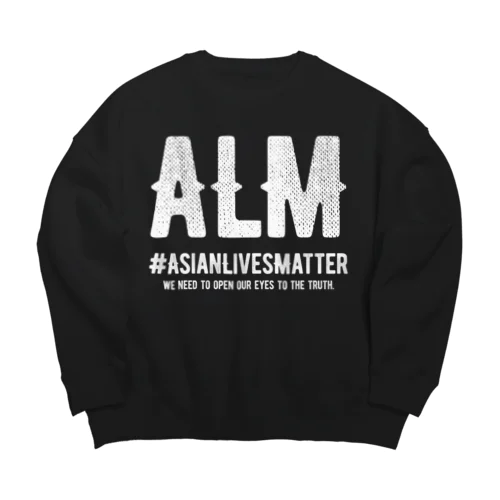 Asian Lives Matter。 白 Big Crew Neck Sweatshirt