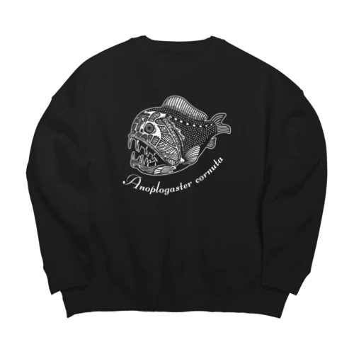 オニキンメ白 Big Crew Neck Sweatshirt