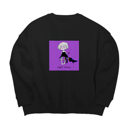 不眠症ちゃんスウェット Big Crew Neck Sweatshirt