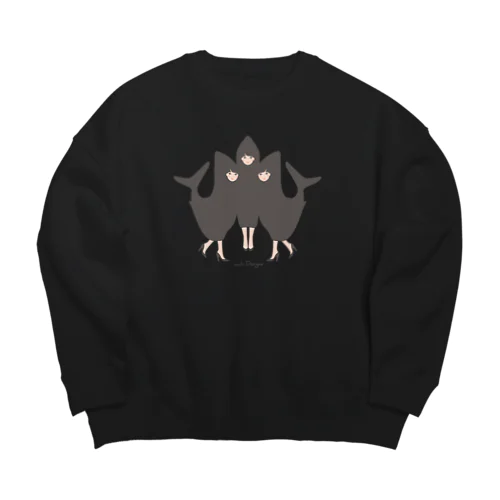 わたしたち！アイドルサメさん/背景なし Big Crew Neck Sweatshirt