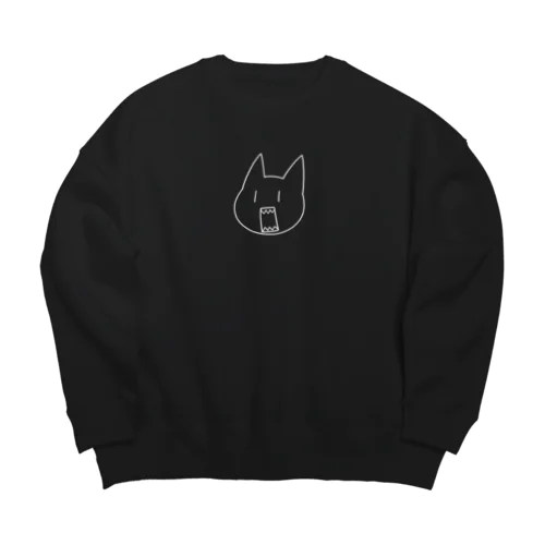 威嚇する猫 Big Crew Neck Sweatshirt