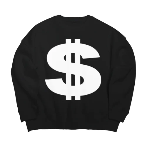 ドル記号（白） Big Crew Neck Sweatshirt