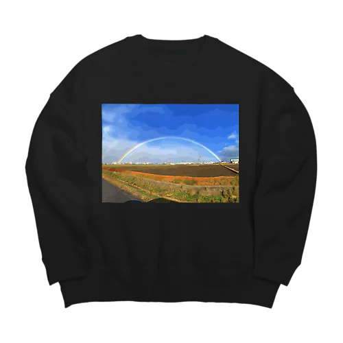 double rainbow Big Crew Neck Sweatshirt