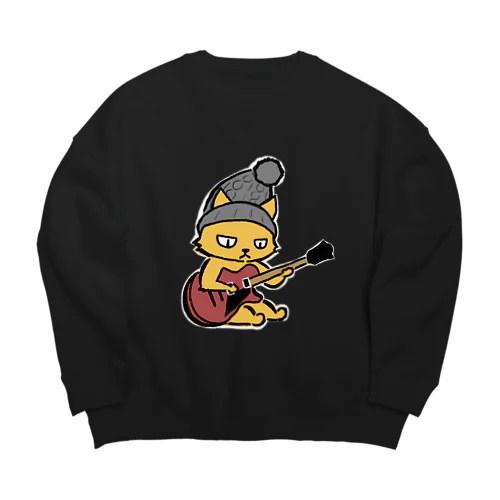 ギターネコ Big Crew Neck Sweatshirt