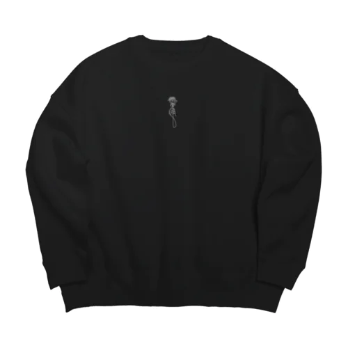 HandRose-Black Big Crew Neck Sweatshirt