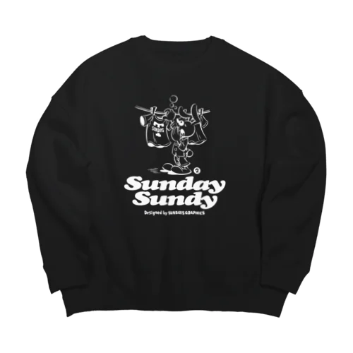 SUNDAY SUNDY No.2 (白ロゴ) Big Crew Neck Sweatshirt