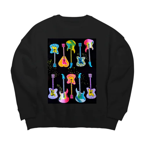 サイケ🎸ギター Big Crew Neck Sweatshirt