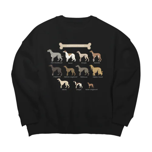 Sighthound Friends(濃色推奨) Big Crew Neck Sweatshirt