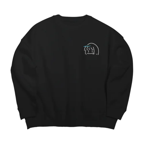 牛乳(黒) Big Crew Neck Sweatshirt