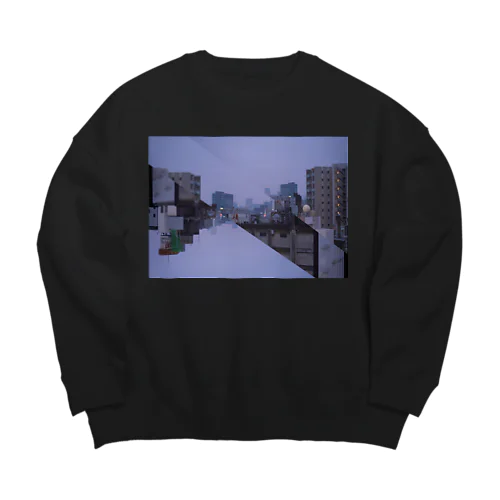 よるのまちだったものを纏う Big Crew Neck Sweatshirt