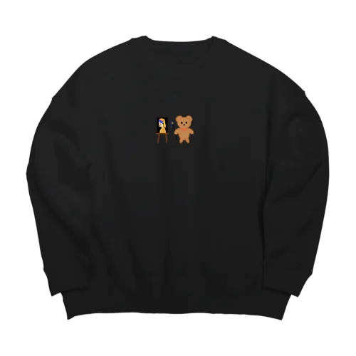 描くま。 Big Crew Neck Sweatshirt