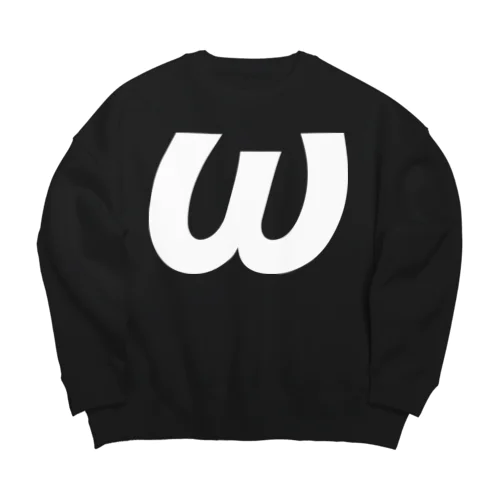 ωオメガ・ギリシャ文字（白） Big Crew Neck Sweatshirt