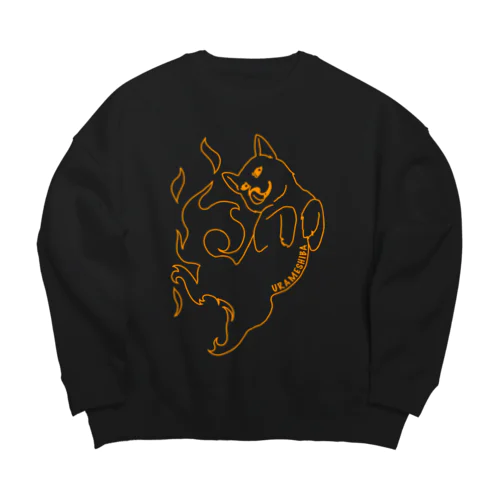 うらめしば　橙 Big Crew Neck Sweatshirt