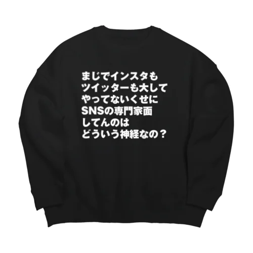 SNSの専門家面 Big Crew Neck Sweatshirt