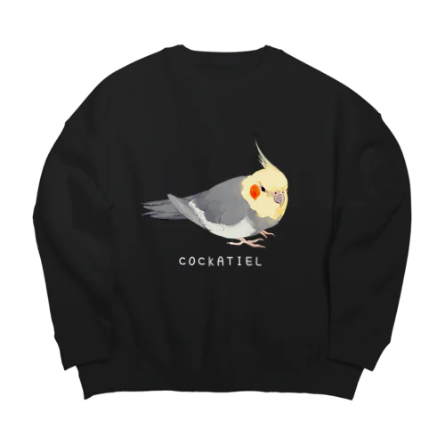 もちオカメインコスウェット Big Crew Neck Sweatshirt