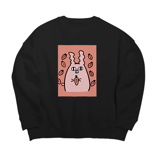 変なうさぎ Big Crew Neck Sweatshirt