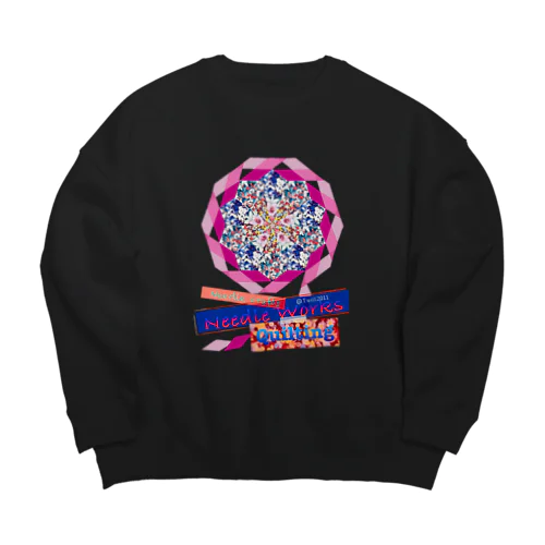 パッチワークな世界 Big Crew Neck Sweatshirt