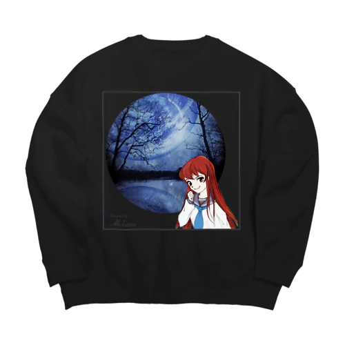 宇宙　少女と夜空　B Big Crew Neck Sweatshirt