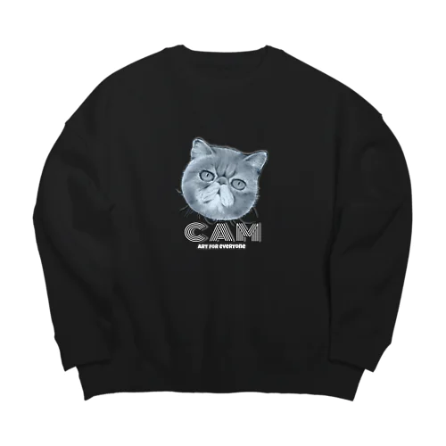 チョークアート ネコさんA Big Crew Neck Sweatshirt