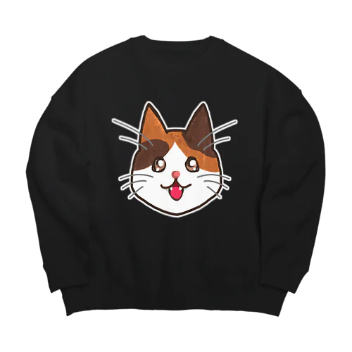 三毛猫ちゃん Big Crew Neck Sweatshirt