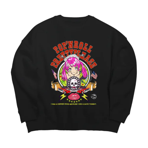 pop'n girl02 Big Crew Neck Sweatshirt