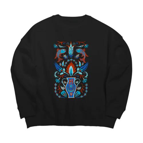 🇹🇷トルコのイズニックタイル【ターコイズ】 Big Crew Neck Sweatshirt