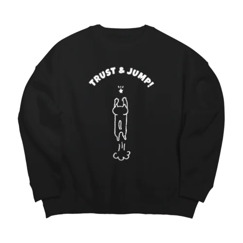 TRUST & JUMP ！(WHITE) Big Crew Neck Sweatshirt