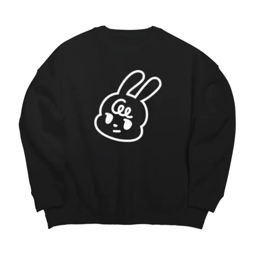 やれやれと思っているうさぎ(白) Big Crew Neck Sweatshirt