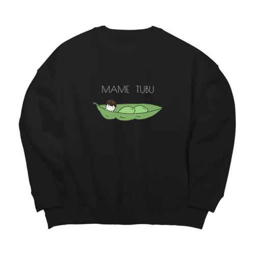 まめつぶ【白文字】 Big Crew Neck Sweatshirt