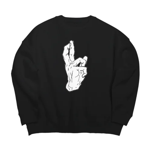 手描きの手 Big Crew Neck Sweatshirt