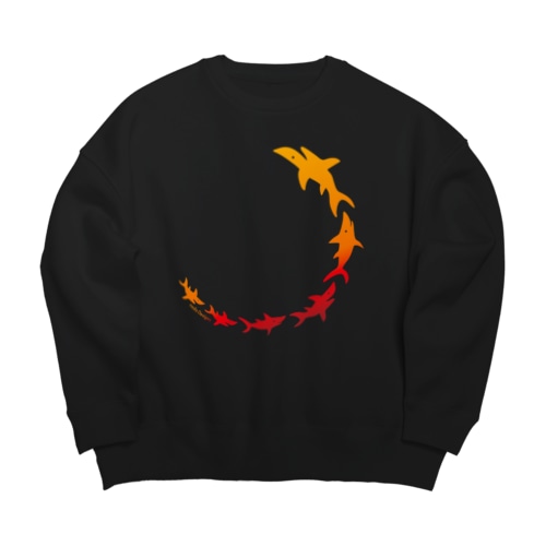 炎立つサメさん Big Crew Neck Sweatshirt