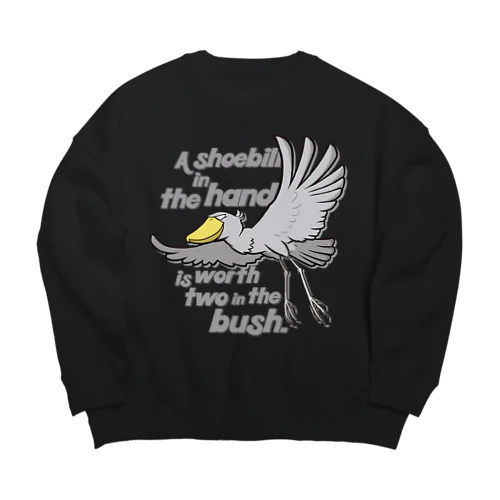 空飛ぶハシビロコウ Big Crew Neck Sweatshirt