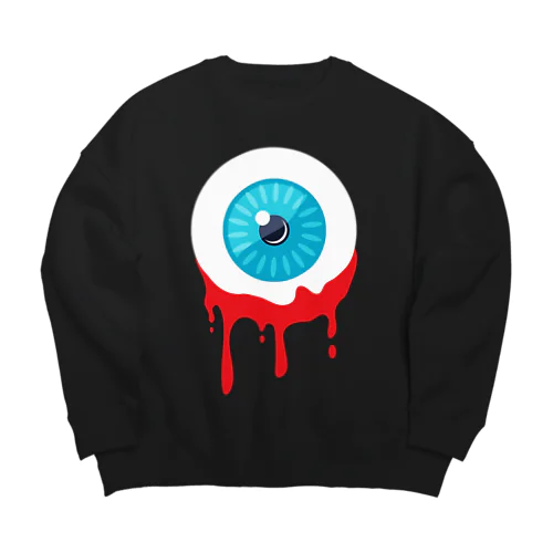 BLOOD DRIPPING FROM EYEBALLS -血が滴る目玉- Big Crew Neck Sweatshirt