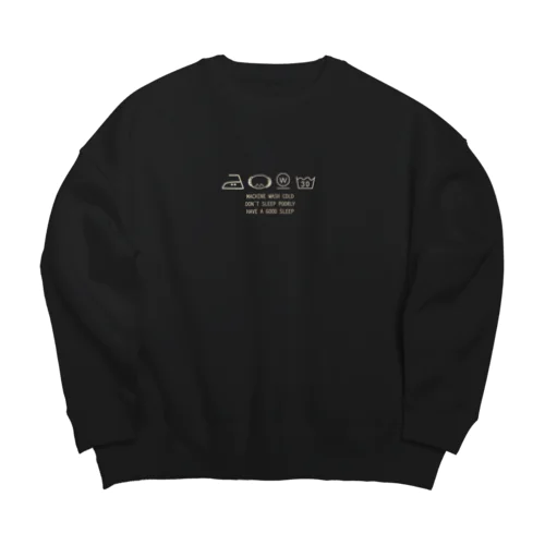 洗濯表示まくらちゃん Big Crew Neck Sweatshirt